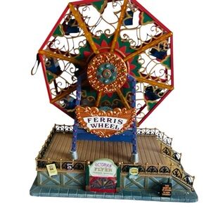 Lemax Victorian Flyer Ferris Wheel Christmas Village Carnival Ride